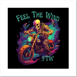 Awesome Skeleton Motorcycle #2 Posters and Art